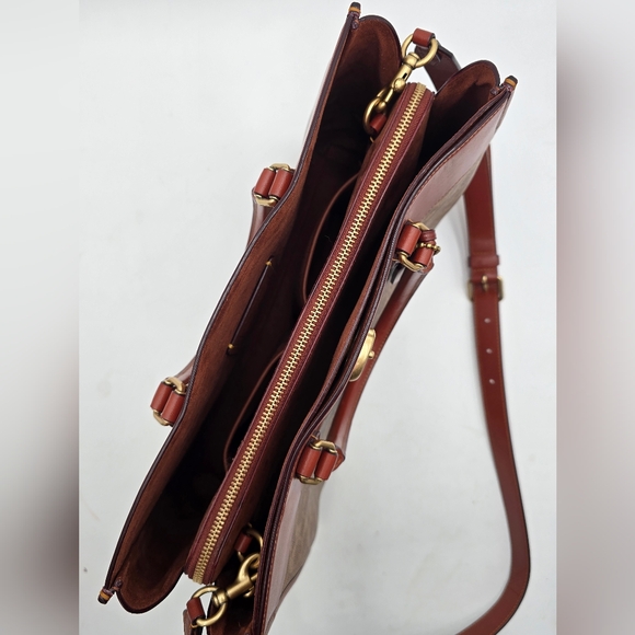 Coach Brooke Carryall In Signature Canvas Leather Tan Rust W/ Wallet - Picture 7 of 16